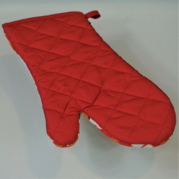 Kitchen Oven Large Mitt Maple Leaf Pattern Home Collection Quilted Cotton - Picture 2 of 5